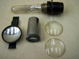 Ancient Handbeschriebene Osram Light Bulb 100 W + Lenses,Lens Of Slide Projector