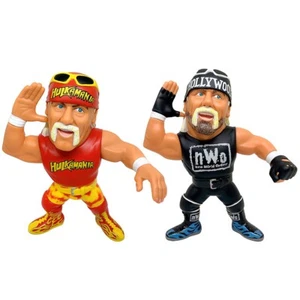 16d Hulk Hogan Soft Vinyl Figure WWE Ver. & nWo Ver. 5.3" Set of 2  Sofubi Japan - Picture 1 of 22