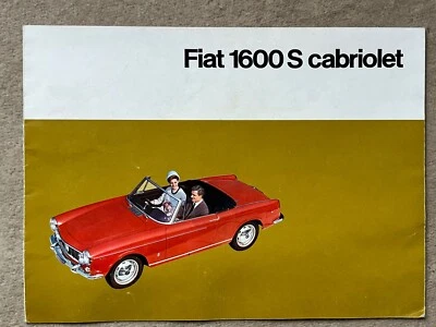 Fiat 1600 S Cabriolet 1963-64 UK Market Foldout Sales Brochure - Image 1 of 3