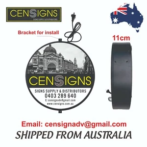 Super Bright Single side 100cm Black Flat Round LED Lightbox / Signs Supply - Picture 1 of 8