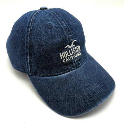Boné Hollister California azul denim ajustável alça traseira - Imagem 1 de 4