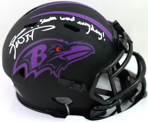 Ricky Williams Signed Ravens Eclipse Mini Helmet w/SWED- Beckett W Auth *White - Picture 1 of 2