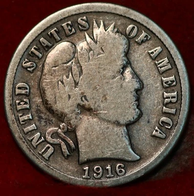 1916-S San Francisco Mint Silver Barber Dime - Image 1 of 2