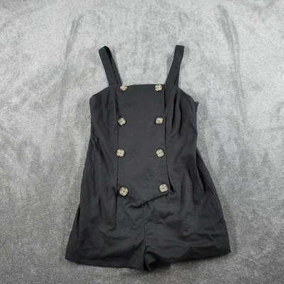 Mameluco Miss Selfridge para mujer Reino Unido 6 negro mezcla de lino doble pecho Foto 1 de 4