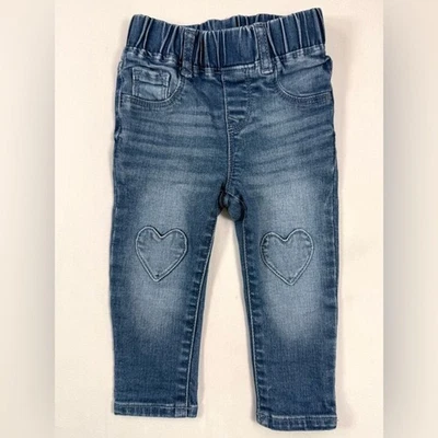 GAP 女宝宝牛仔心形及膝打底裤 12-18 个月 My First 紧身裤柔软弹力 — 第 1/4 张图片