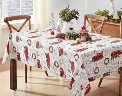  Farm Fresh Christmas Tree Vinyl Tablecloth with 84" x 60" (Rectangular) - Image 1 of 4