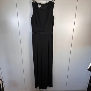 Mono negro de colección DW3 David Warren para mujer 4 con cinturón pierna ancha minimalista elegante - Imagen 1 de 8