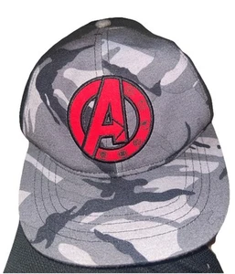 Marvel Avengers Cap Hat Kids Snapback Camo Black Cotton Under Bill Print - Picture 1 of 3