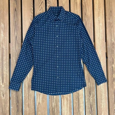 Camisa GUCCI Mezcla Seda Lunares Azul Marino Talla 38 15 Foto 1 de 4