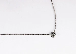 ROBERTO COIN ORO BIANCO 18 KT DIAMANTE 0,25ctw SET LUNETTA SOLITARIO COLLANA CIONDOLO - Foto 1 di 7