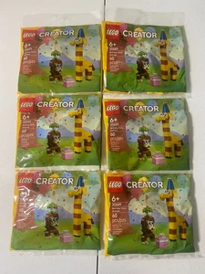 6 Posten LEGO Creator 30689 Geburtstag Party Tiere Polybeutel 60 Stck. 2025 NEU VERSIEGELT - Bild 1 von 7