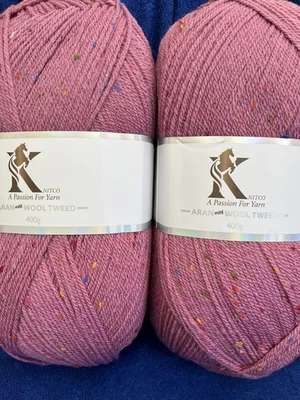 2 x 400g Knitco Aran With Wool Tweed In Dusky  Pink - Image 1 of 4