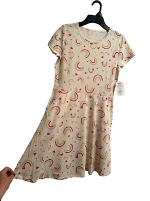 GIRLS XL 14 - 16 Rainbow Summer Dress W/ Pockets Multicolor Wonder Nation NWT! - Image 1 of 4