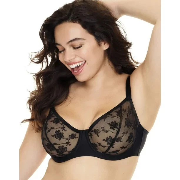 Just My Size Perfect Shape Balconette Underwire Bra 1203 Black 42C NWT - Image 1 of 1