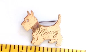 Vintage Dog Brooch Gold Filled/Gold Rolled (?) engraved. - Picture 1 of 4