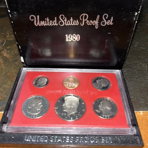 1980-S United States Mint Annual Proof Set With Box Cover