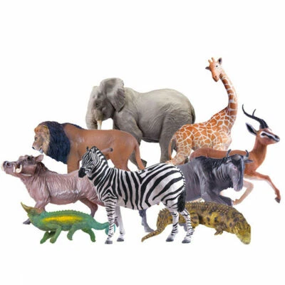 PNSO Zoo Animal Model Lion Cheetah RhinoCrocodile Zebra  Antelope Decor Gift - Image 1 of 4