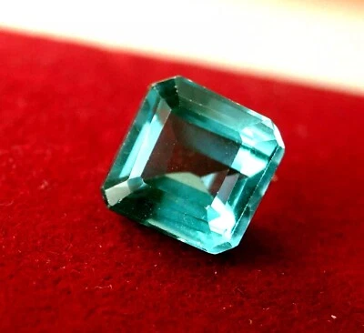 VVS Zafiro Verde Corte Cuadrado 3-4 Ct Montana Piedra Preciosa Natural Suelta Certificada Foto 1 de 4