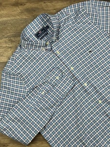 Vineyard Vines Slim Fit Tucker Shirt Red Blue Plaid Button long sleeve Large - Picture 1 of 9