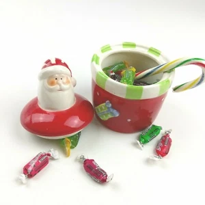 "Royal Norfolk Navidad Santa Claus Sombrero Plato Caramelo Plato Galletas Tarro 6" - Imagen 1 de 8
