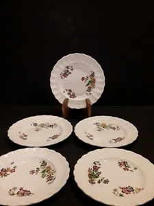 LOTE DE 5 PLATOS DE PAN/POSTRE VINTAGE COPELAND SPODE INGLATERRA MIMBRE CARRIL - Imagen 1 de 7