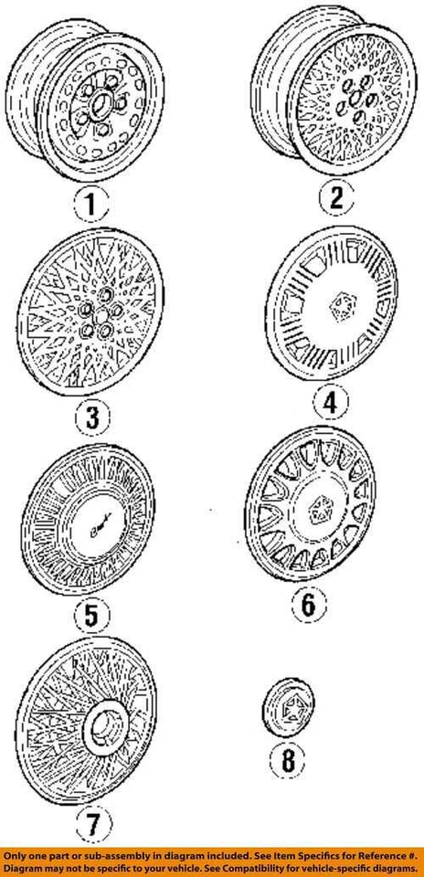 CHRYSLER OEM 89-90 New Yorker Wheels Covers Trim-Cap 4284921 - Image 1 of 1