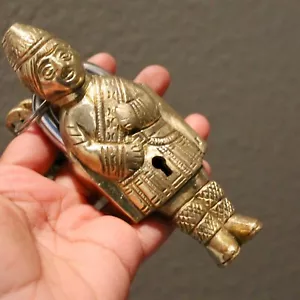 Armeesoldat seltenes Vorhängeschloss Arbeitsschloss Mitte des Jahrhunderts Schlösser alter Vintage Bronze Schlüssel - Bild 1 von 12