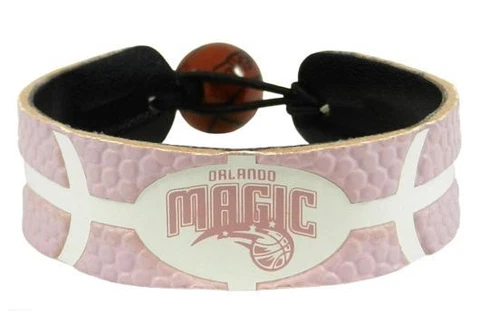 Orlando Magic Logo NBA Basketball Leather Pink Bracelet Cover