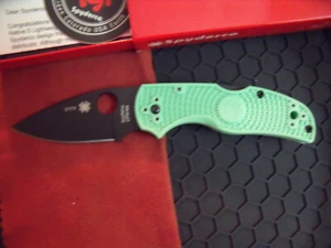 Spyderco Native 5 Lightweight: Mint Green FRN, DLC M4 Steel, BladeHQ Exclusive - Picture 1 of 7