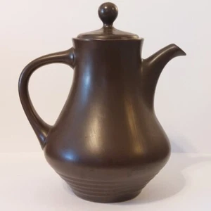 Vintage Dark Brown NORITAKE Folkstone Pitcher / Coffee /Tea Pot Stoneware Japan - Picture 1 of 8