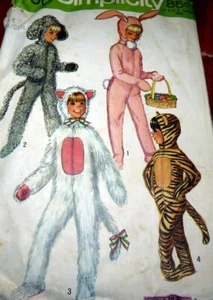 *BELLISSIMI COSTUMI VINTAGE ANNI 60 BAMBINI coniglietto gatto cane modello da cucire taglia 8 anni - Foto 1 di 1