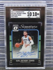 2016-17 Donruss Optic Karl-Anthony Towns Holo Prizm Auto Autograph #42 SGC 10/10