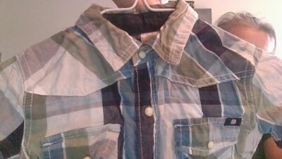 Camisa a Cuadros Lucky Brand Western Pearl Snap Larga Slv Niño 2T ¡Excelente Estado! Foto 1 de 4
