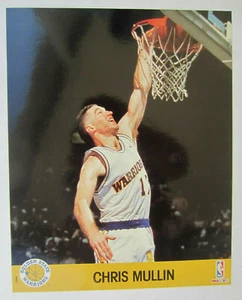 Chris Mullin #17 Golden State Warriors - 8x10 NBA Hoops 1990 foto de acción - Imagen 1 de 3