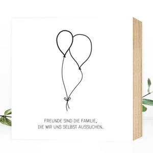 Wunderpixel® Holzbild "Freundschaft Familie" - 15x15cm Geschenk für Freundin - Bild 1 von 9
