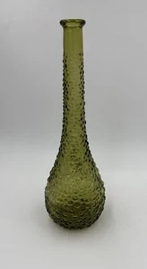 70s Vintage Retro Green Empilad Bottle ITALY GLASS VASE Bubble Glass 1970s - Picture 1 of 6