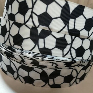 FOOTBALL Grosgrain Ribbon 1" (25mm) width,for craft,hair,cake deco etc - Picture 1 of 3