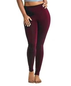 Burgundy Seamless Leggings - Women SBS Fashion - Picture 1 of 8