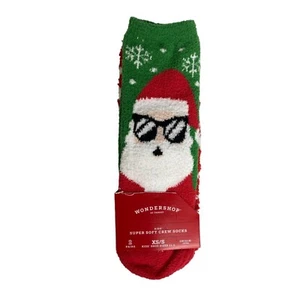 Wondershop Kids Super Soft Crew Christmas Santa Socks 2 Pk Size XS/S - Picture 1 of 4
