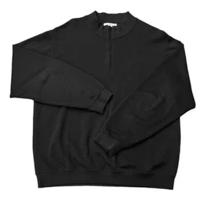 Cutter & Buck Sweater Mens Extra Large Black Pullover 1/4 Zip Knit 100% Cotton - Picture 1 of 5