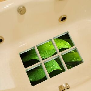 Bathtub Non Slip Stickers Anti Slip Bath Shower Safety Adhesive Mat 3D Leaves