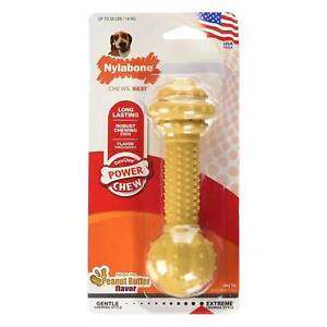Nylabone DuraChew Barbell Peanut Butter Medium  Dental Nylon Toy for Dogs