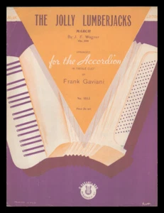 JOLLY LUMBERJACKS Wagner/Frank Gaviani 1935 ACCORDION SOLO Vintage Sheet Music - Picture 1 of 2