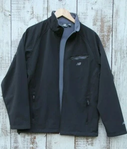 NEW BALANCE Men's Size S Full Zip Soft Shell Black Jacket Lined Water Resistant - Picture 1 of 3