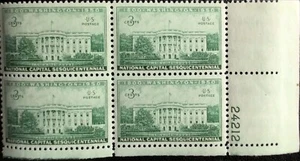 1950 Scott#990 US 3Cent National Capital Sesquicentennial Stamp Plate Block of 4 - Picture 1 of 2