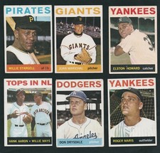 1964 TOPPS BASEBALL CARDS, COMPLETE YOUR SET, CONDITION VARIES