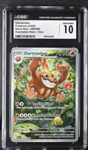 CGC 10 Darmanitan 098/086 Black Bolt BLK Pokemon Karte GEM MINT - Bild 1 von 2