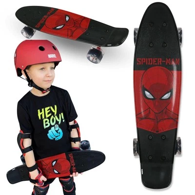 MARVEL COMICS MARVEL Spider-Man FISCH SKATEBOARD 55cm, rutschfest, leicht, STABIL bis zu 50 kg