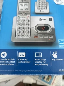 AT&T EL52203 2 combinés système de réponse sans fil avec identifiant de l'appelant NEUF - Photo 1/6