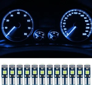 12 PIEZAS T5 Bombillas LED, 74 37 2721 PC37 Bombilla Luz de tablero, Azul Hielo Brillante - Imagen 1 de 7